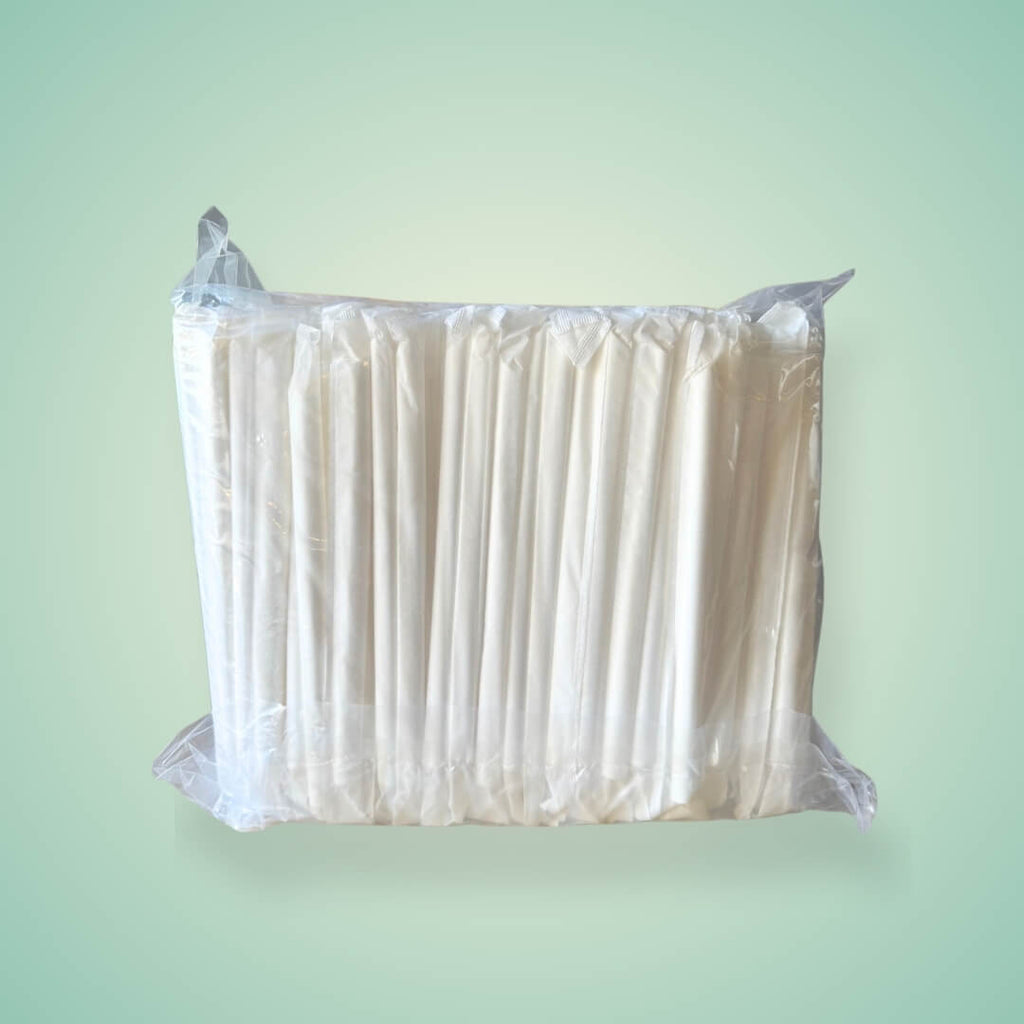 12mm Slanted Tip Paper Straws – Individually Wrapped | 200 Pack ...