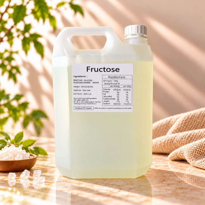 5kg fructose syrup in a plastic container with a handle and screw cap, available at Bubble Tea Home.